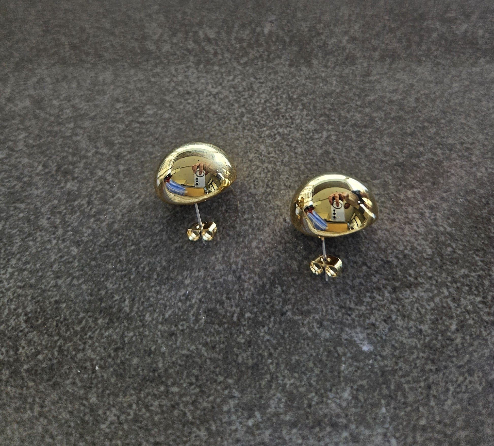 Geometric grace. These 18K gold-filled earrings are a modern interpretation of a classic shape.