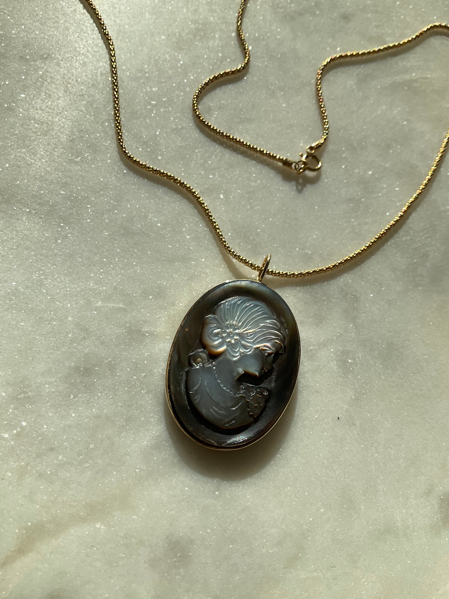 Cameo Mother of Pearl Necklace