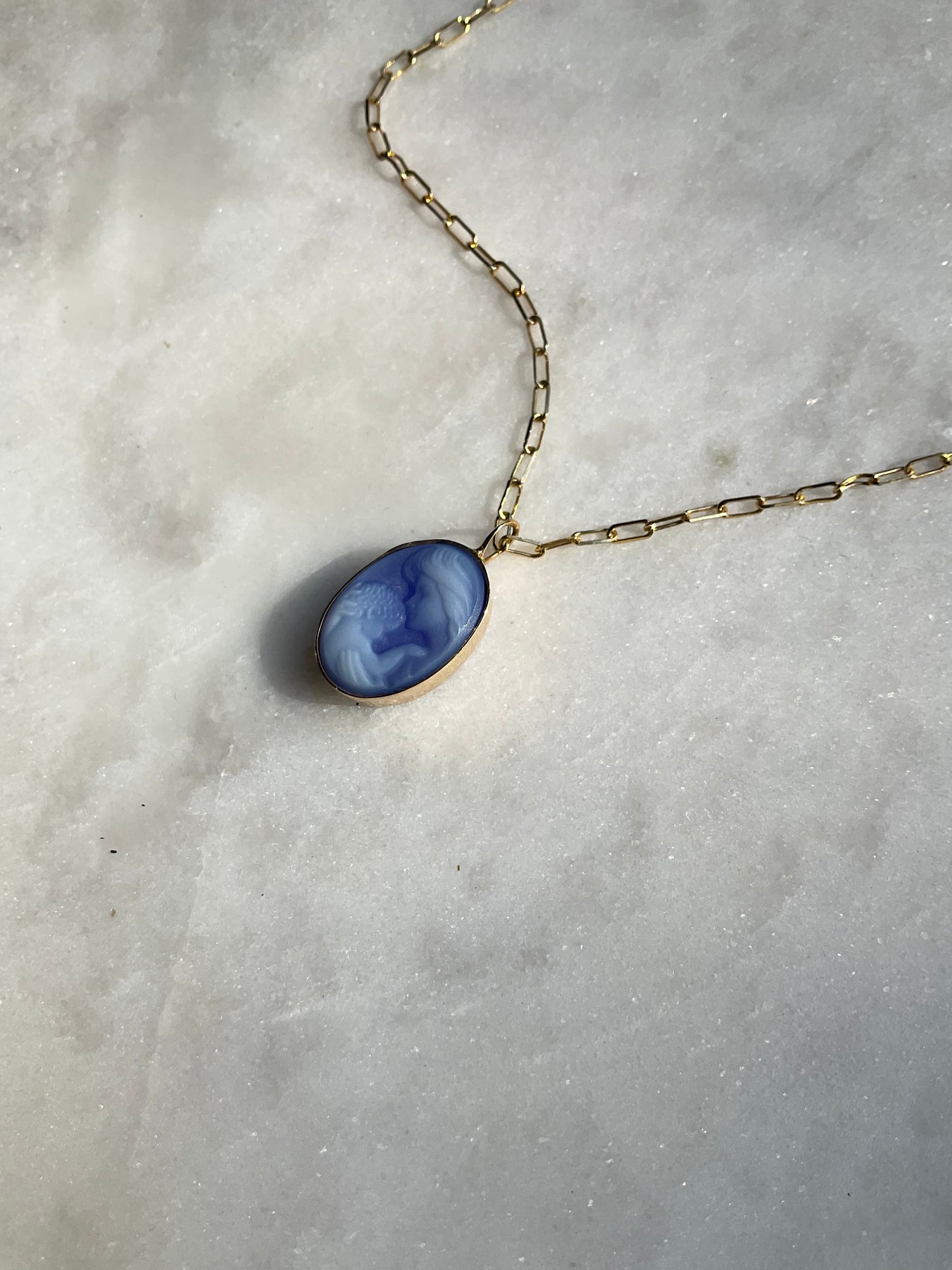 Mother and Child Cameo Pendant Necklace