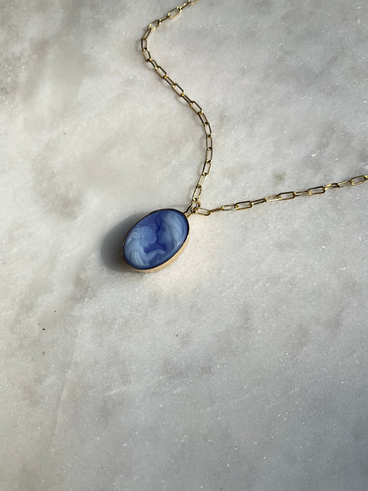 Mother and Child Cameo Pendant Necklace