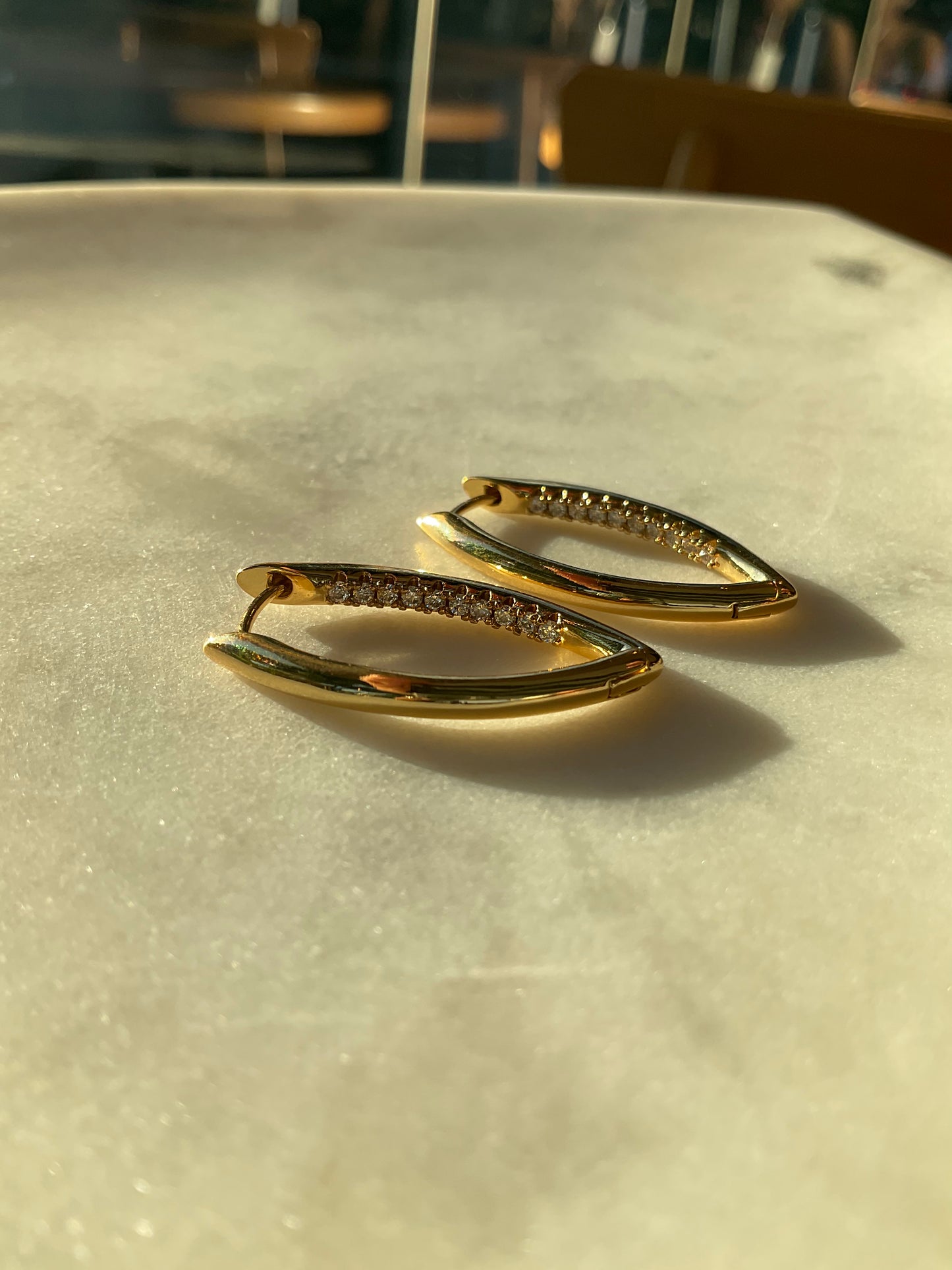 elegant uncommon edgy gold filled pointy hoops earrings