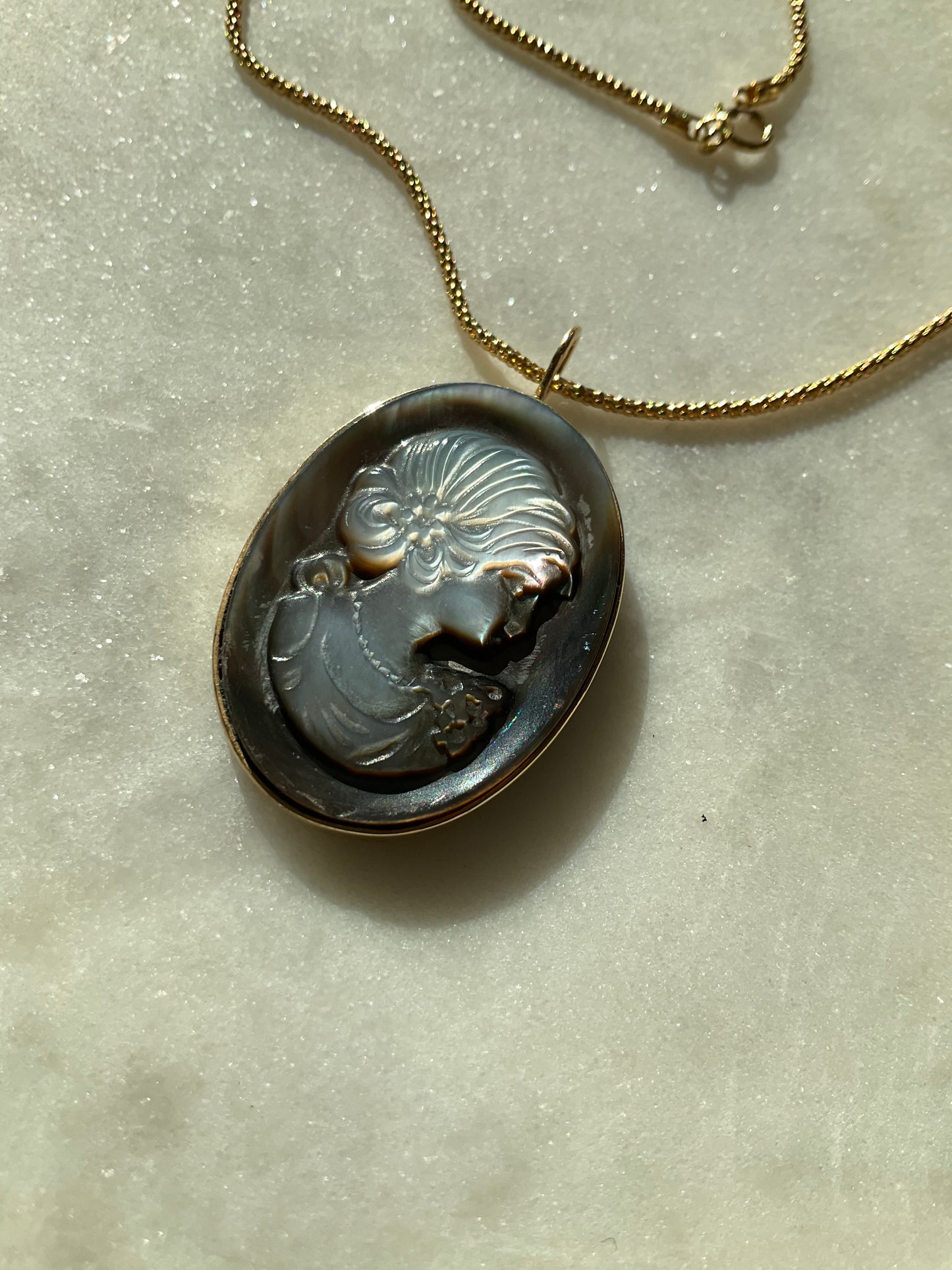 Cameo Mother of Pearl Necklace